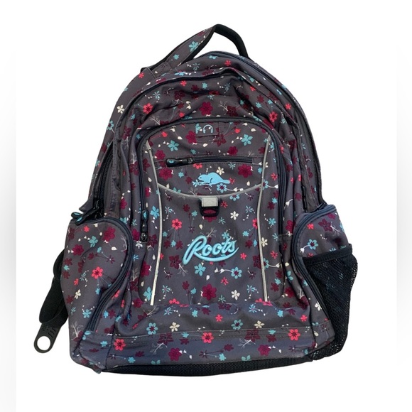 Roots Floral Pattern Large School/Travel Backpack - Picture 1 of 10